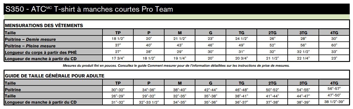 Image - Guide des tailles