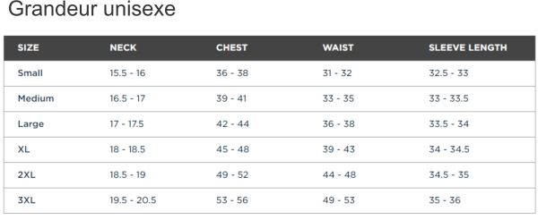 Image - Guide des tailles