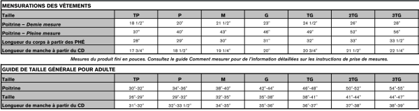 Image - Guide des tailles