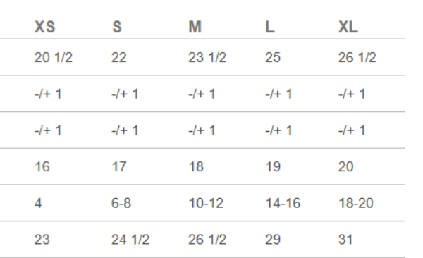 Image - Guide des tailles