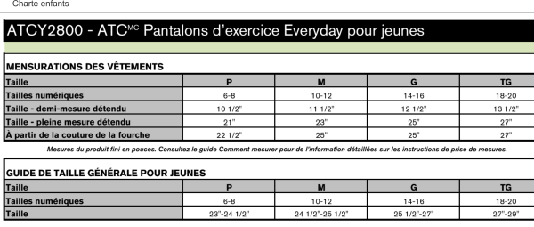Image - Guide des tailles