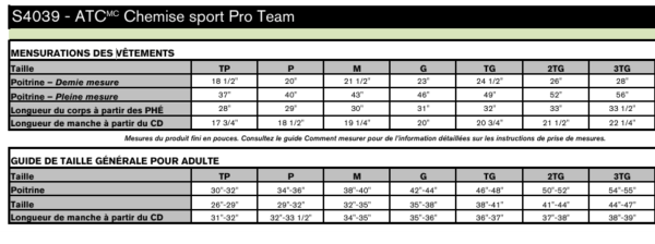 Image - Guide des tailles