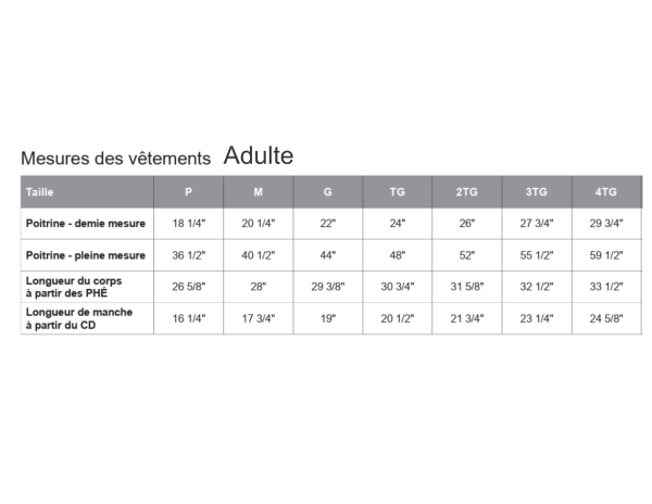 Image - Guide des tailles