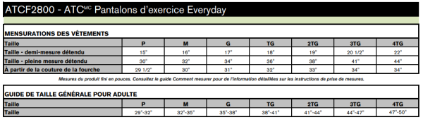 Image - Guide des tailles