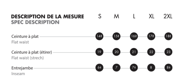 Image - Guide des tailles