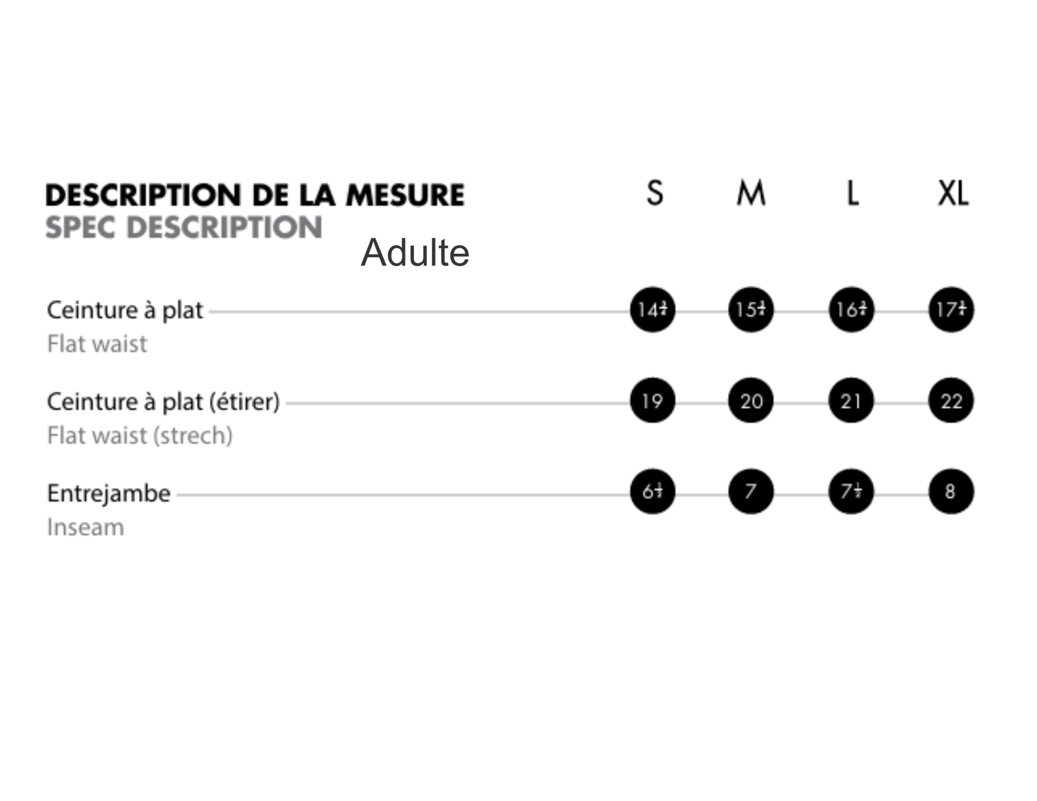 Image - Guide des tailles