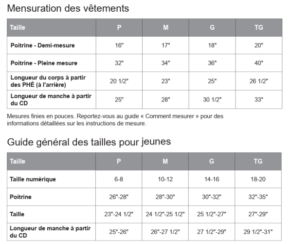 Image - Guide des tailles
