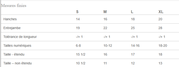Image - Guide des tailles