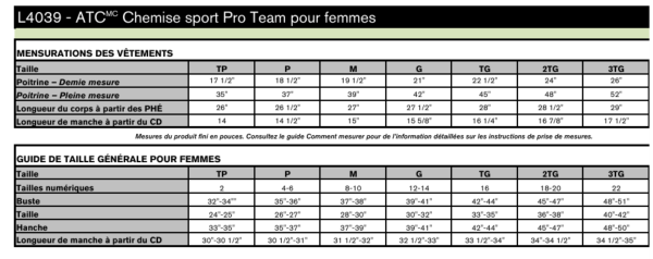 Image - Guide des tailles