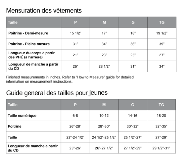 Image - Guide des tailles